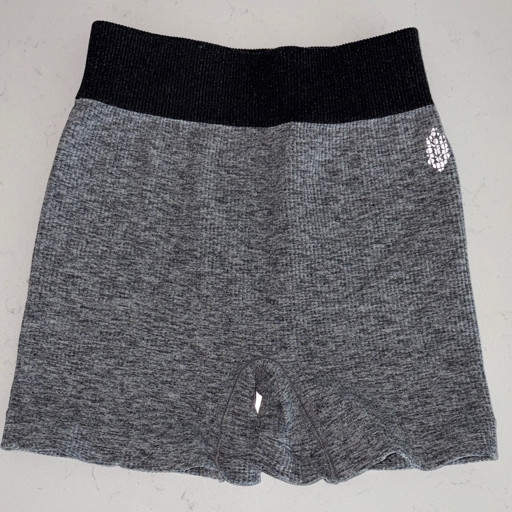 Free People Happiness Runs shorts Gray Shorts with Black Waistband XS/S